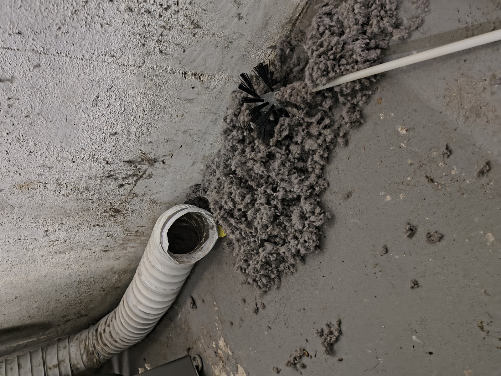 Lint removed during professional dryer vent cleaning in Kansas City